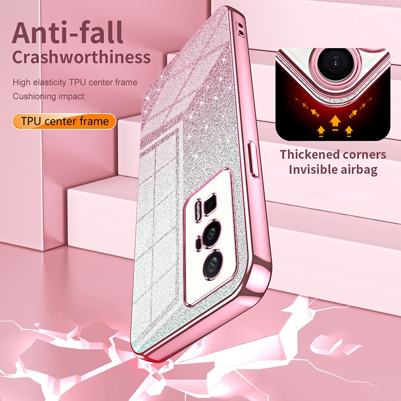 For Xiaomi 15 Gradient Glitter Powder Electroplated Phone Case(Black)