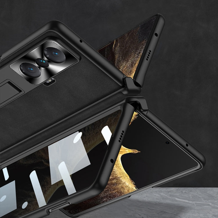 For Honor Magic VS GKK Integrated Frosted Fold Hinge Privacy Leather Phone Case with Holder(Brown)