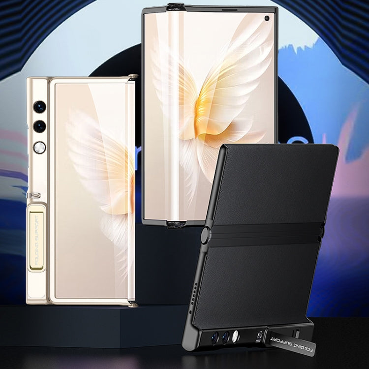 For Honor V Purse GKK Ultra-thin Full Coverage Shockproof Phone Case with Holder(Gold)