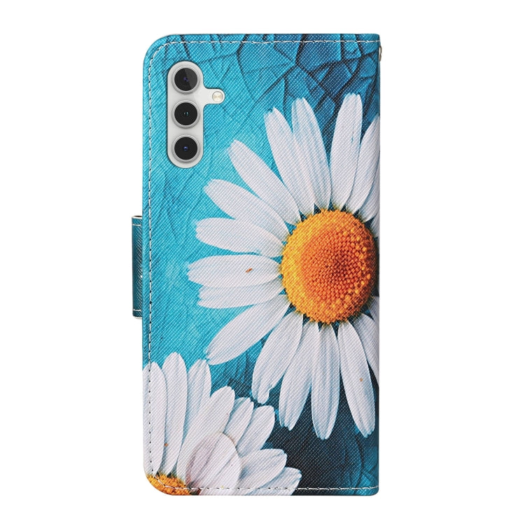 For Samsung Galaxy S24 5G Colored Drawing Pattern Leather Phone Case(Chrysanthemum)