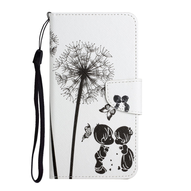 For Samsung Galaxy S24 5G Colored Drawing Pattern Leather Phone Case(Dandelion)