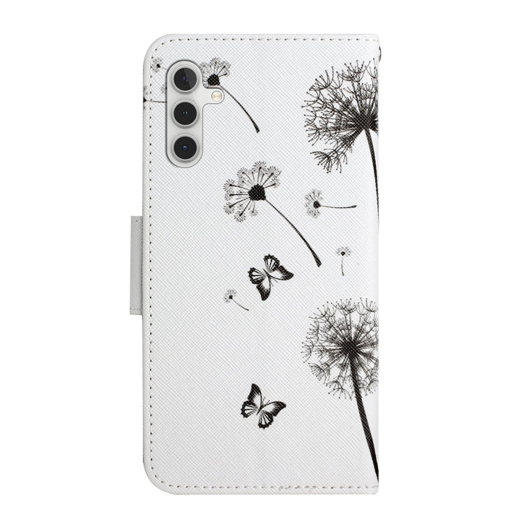 For Samsung Galaxy S24 5G Colored Drawing Pattern Leather Phone Case(Dandelion)