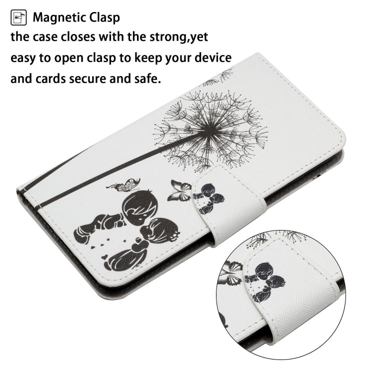 For Samsung Galaxy S24 5G Colored Drawing Pattern Leather Phone Case(Dandelion)