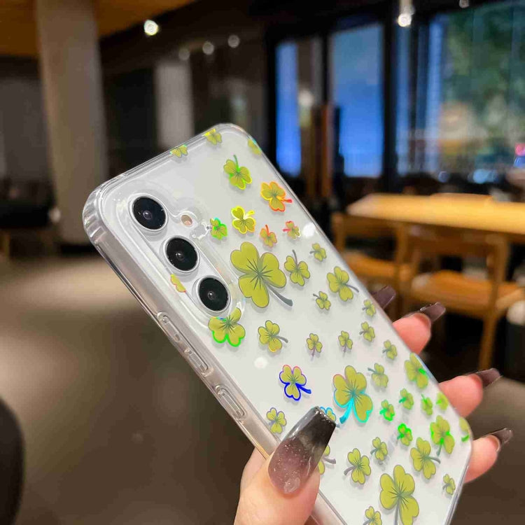 For Samsung Galaxy S24 5G Electroplated Symphony Phone Case(Four-leaf-clover)
