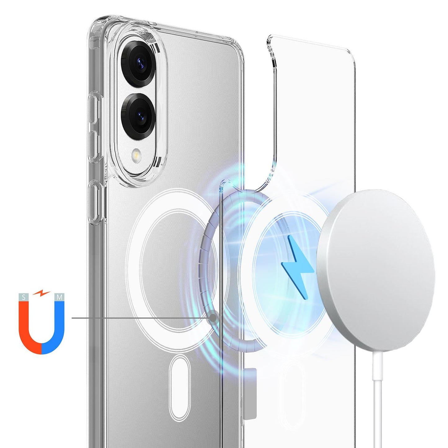 For Samsung Galaxy S25 Edge 5G MagSafe Magnetic Acrylic TPU Phone Case(Transparent)
