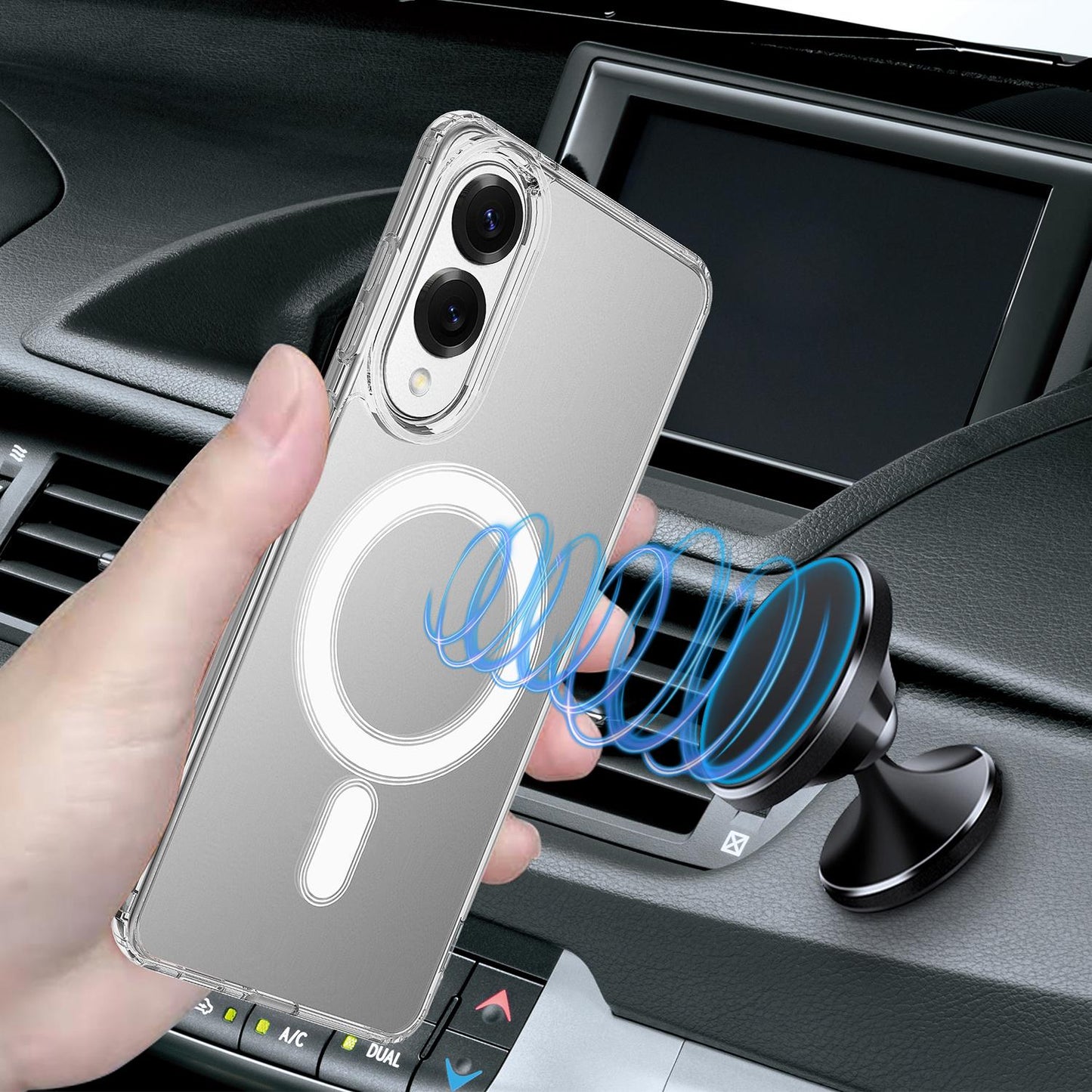 For Samsung Galaxy S25 Edge 5G MagSafe Magnetic Acrylic TPU Phone Case(Transparent)