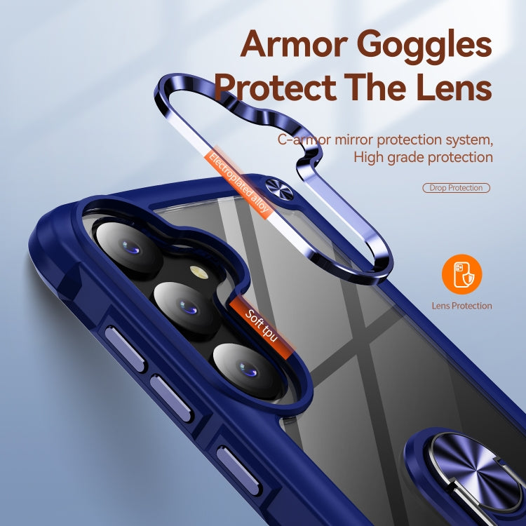 For Samsung Galaxy S24 5G TPU + PC Lens Protection Phone Case with Ring Holder(Blue)