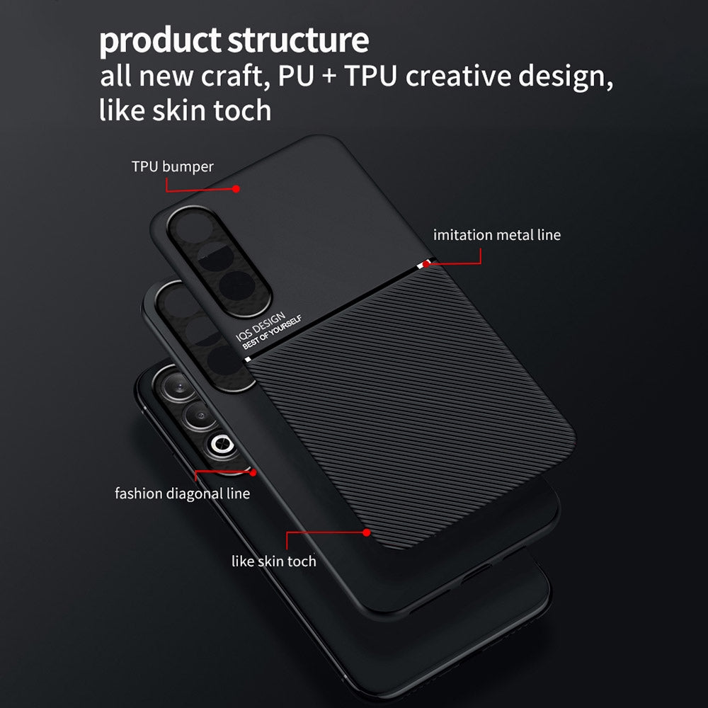 For OPPO K12 Classic Tilt Strip Grain Magnetic PC Hybrid TPU Phone Case(Green)