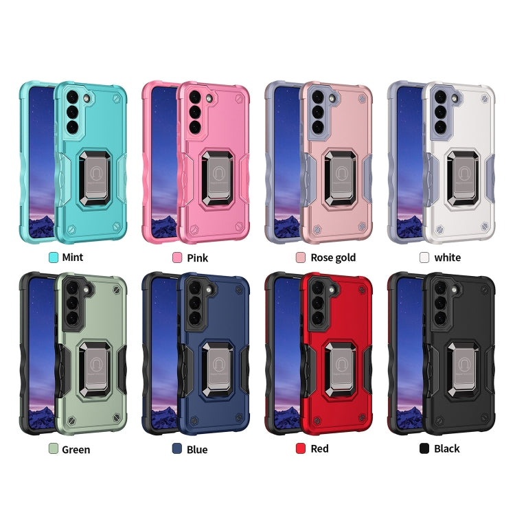 For Samsung Galaxy S24 5G Non-slip Shockproof Armor Phone Case with Ring Holder(Rose Gold)