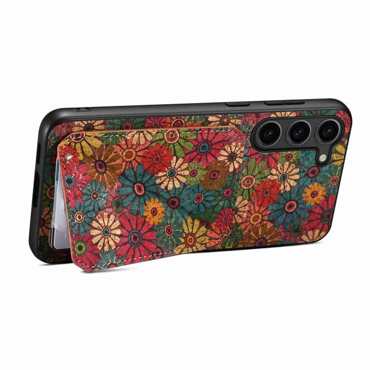 For Samsung Galaxy S24 5G Dual Card Slot Holder Phone Case(Spring Green)