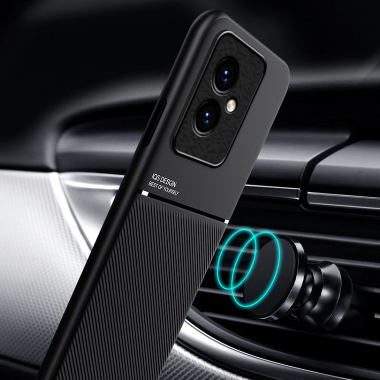 For Honor 100 Classic Tilt Strip Grain Magnetic Shockproof PC + TPU Phone Case(Black)