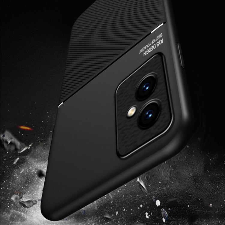 For Honor 100 Classic Tilt Strip Grain Magnetic Shockproof PC + TPU Phone Case(Black)
