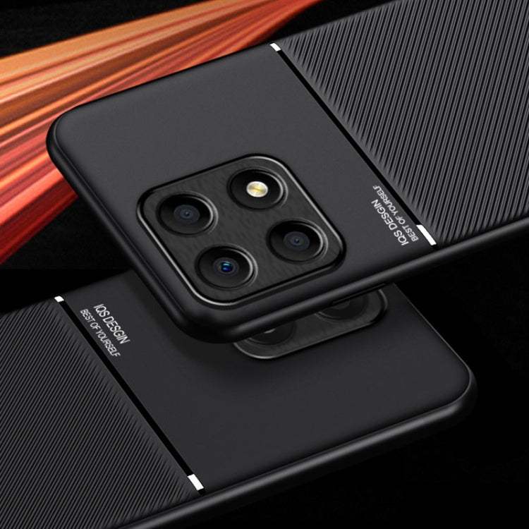 For Honor X8a Classic Tilt Strip Grain Magnetic Shockproof PC + TPU Phone Case(Blue)