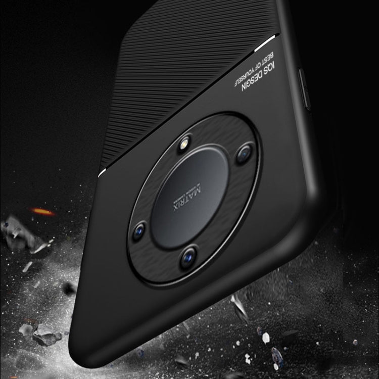 For Honor X9a Classic Tilt Strip Grain Magnetic Shockproof PC + TPU Phone Case(Red)