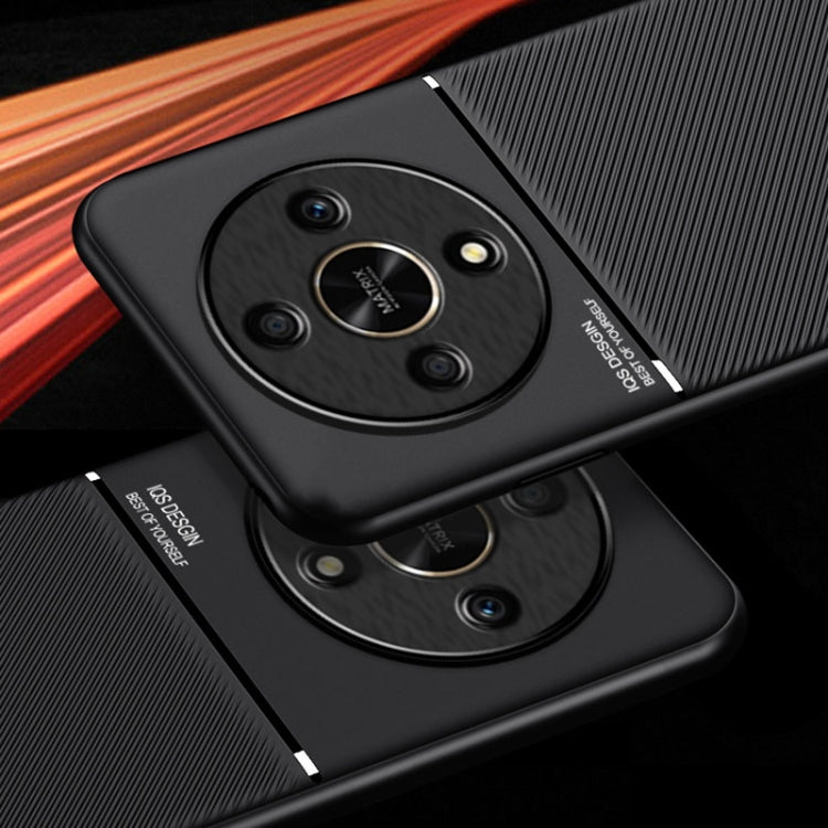 For Honor X9b Classic Tilt Strip Grain Magnetic Shockproof PC + TPU Phone Case(Green)