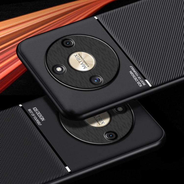 For Honor X50 Classic Tilt Strip Grain Magnetic Shockproof PC + TPU Phone Case(Red)