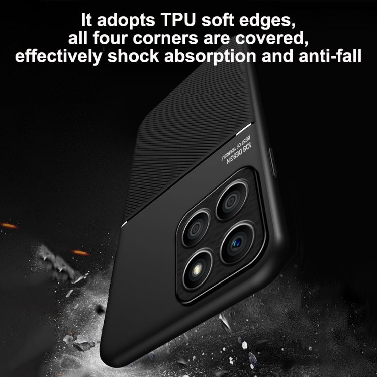 For Honor X8b Classic Tilt Strip Grain Magnetic Shockproof PC + TPU Phone Case(Red)