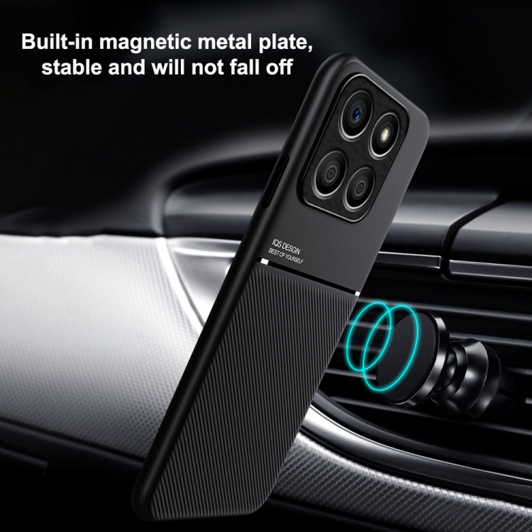 For Honor X8b Classic Tilt Strip Grain Magnetic Shockproof PC + TPU Phone Case(Red)