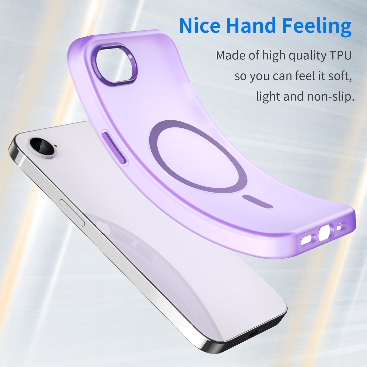 For iPhone 16e MagSafe Frosted Translucent TPU + PC Full Coverage Phone Case(Dark Purple)