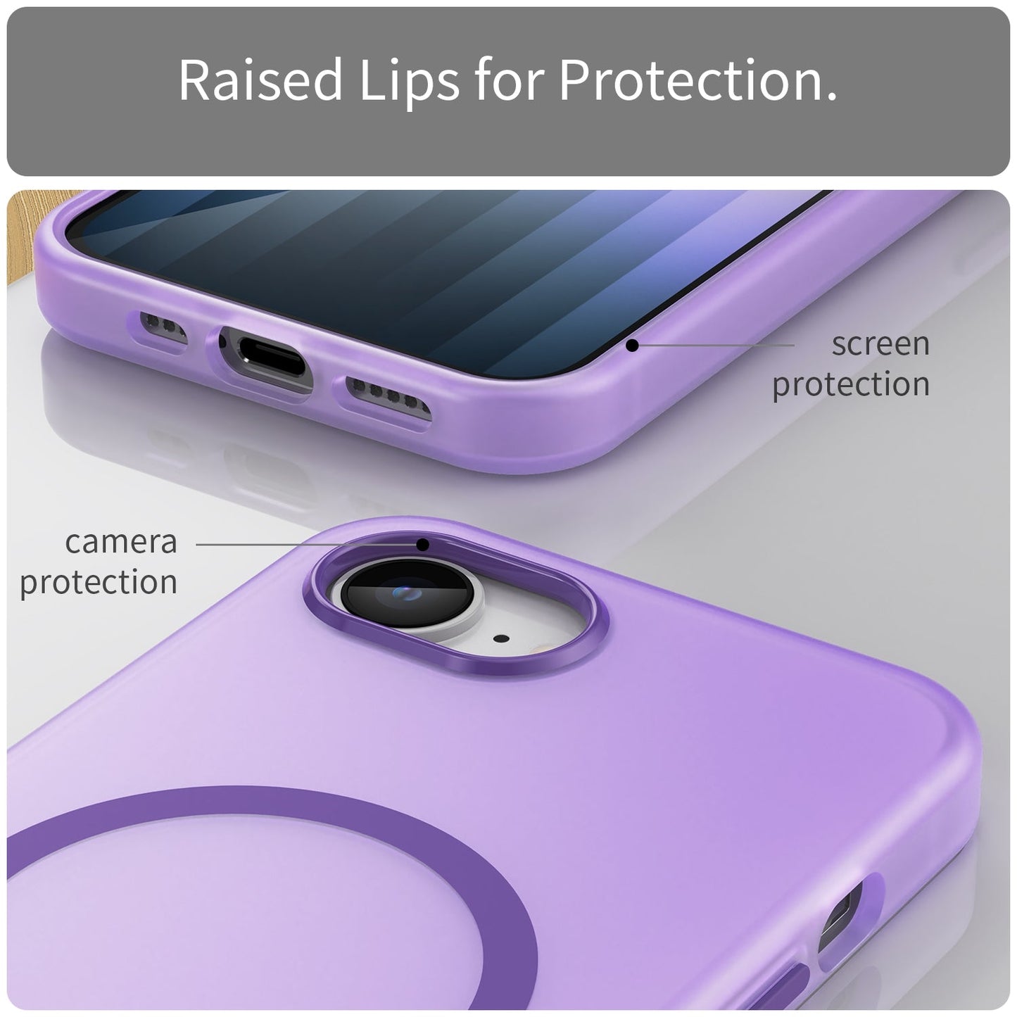For iPhone 16e MagSafe Frosted Translucent TPU + PC Full Coverage Phone Case(Dark Purple)
