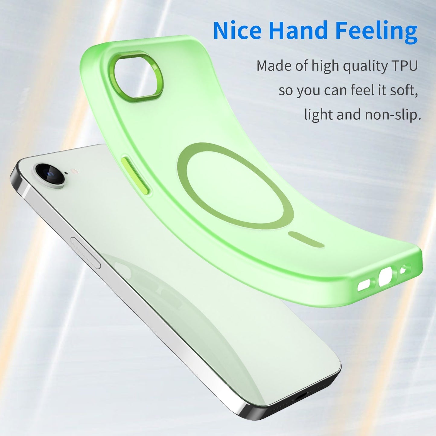 For iPhone 16e MagSafe Frosted Translucent TPU + PC Full Coverage Phone Case(Green)