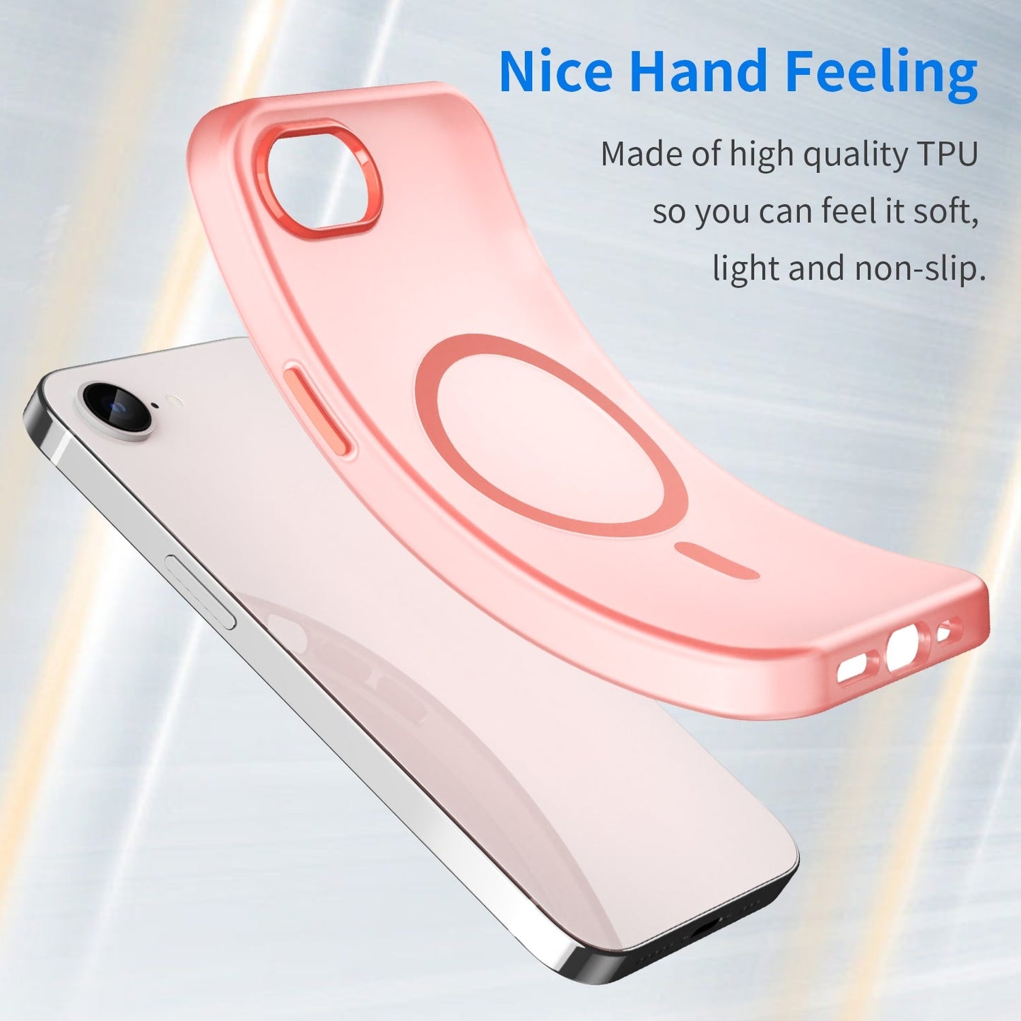 For iPhone 16e MagSafe Frosted Translucent TPU + PC Full Coverage Phone Case(Red)