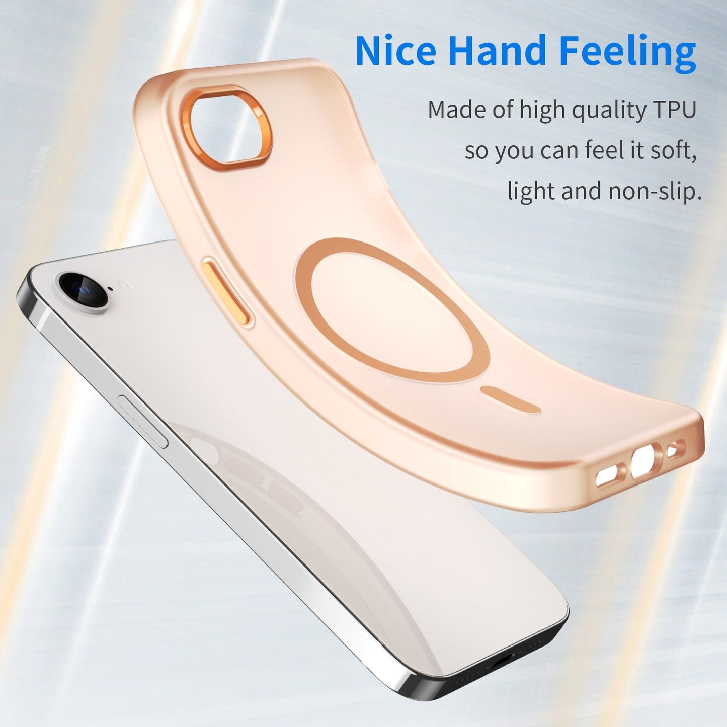 For iPhone 16e MagSafe Frosted Translucent TPU + PC Full Coverage Phone Case(Orange)