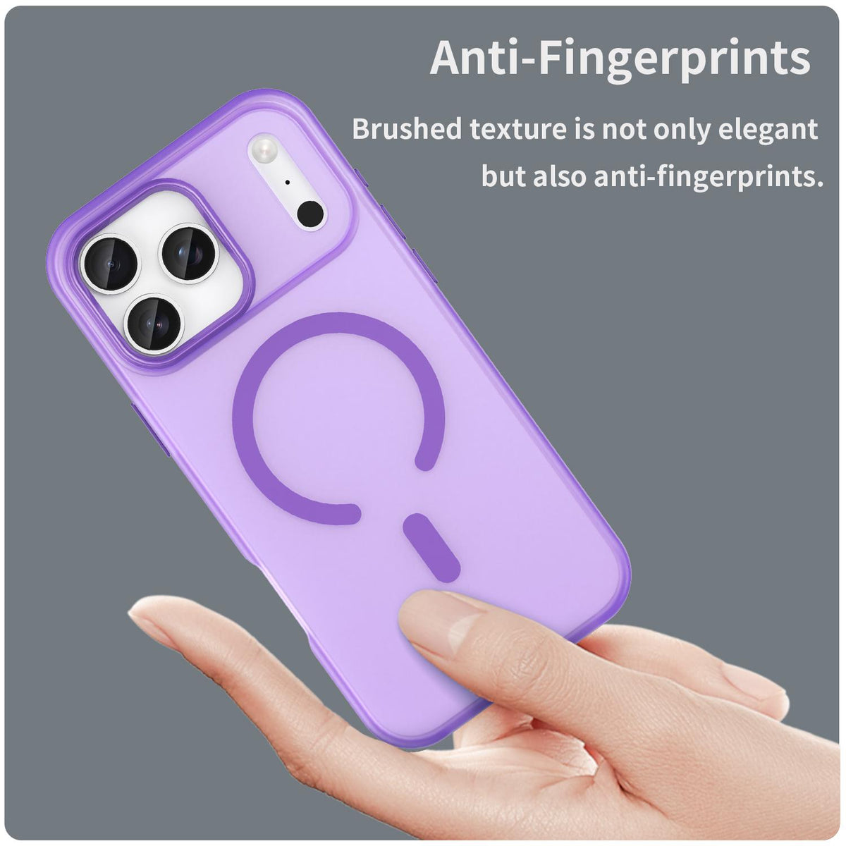 Compatible with iPhone 18 Pro Max MagSafe Frosted Translucent TPU + PC Full Coverage Phone Case - Dark Purple