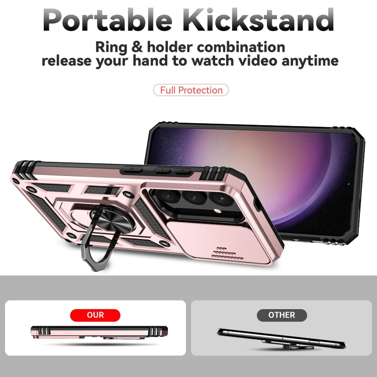 For Samsung Galaxy S24 5G Sliding Camshield Holder Phone Case(Gold)