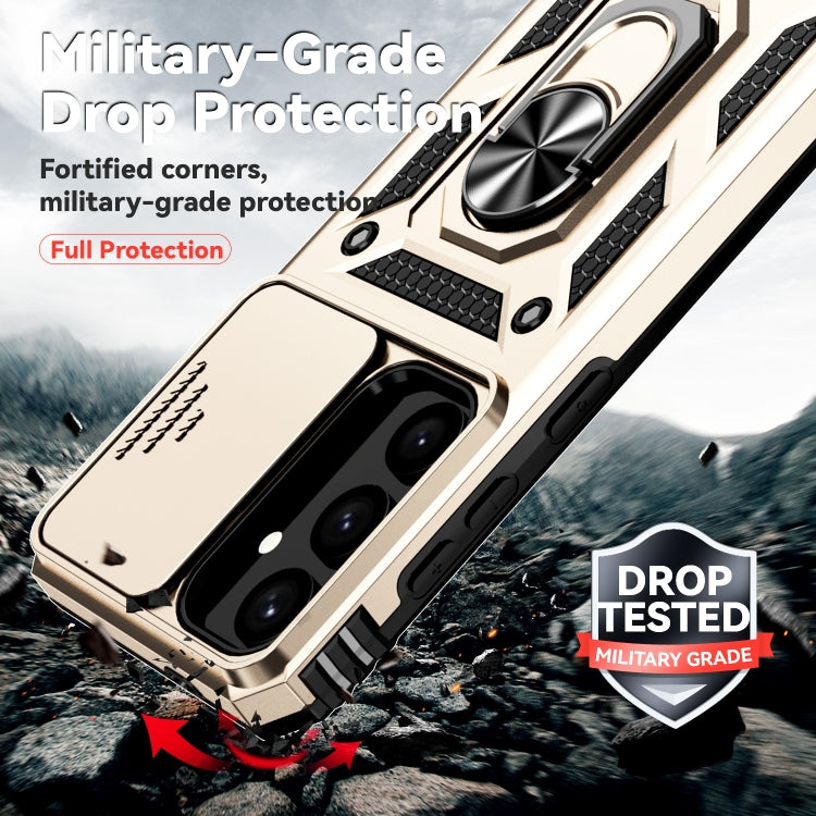 For Samsung Galaxy S24 5G Sliding Camshield Holder Phone Case(Gold)