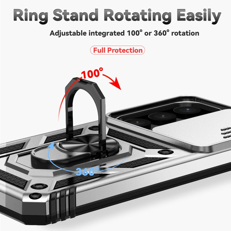 For Samsung Galaxy S24 5G Sliding Camshield Holder Phone Case(Silver)