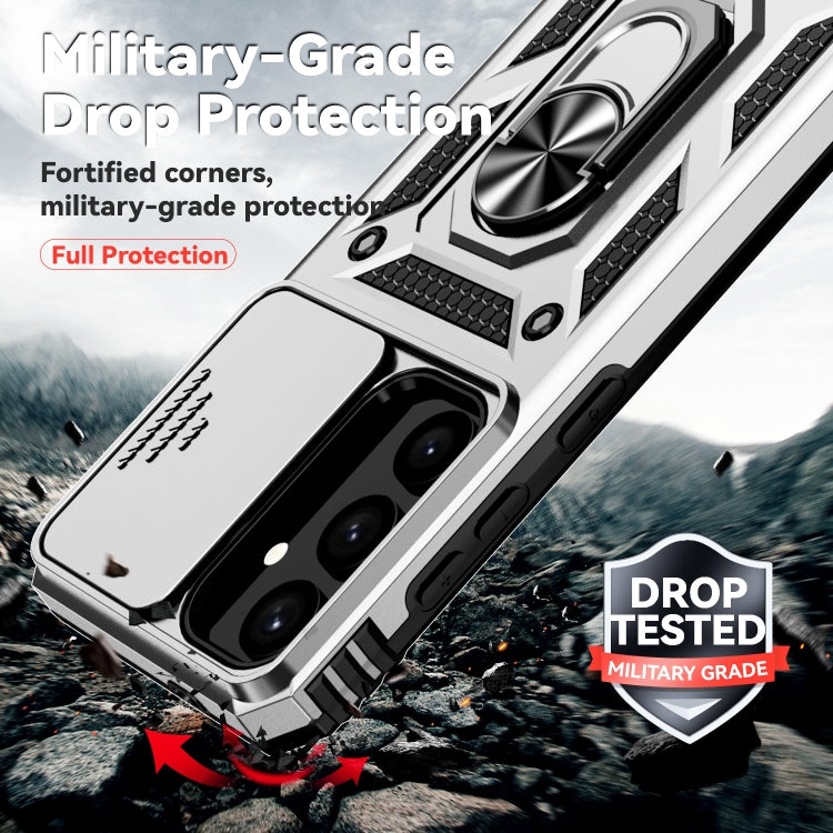 For Samsung Galaxy S24 5G Sliding Camshield Holder Phone Case(Silver)