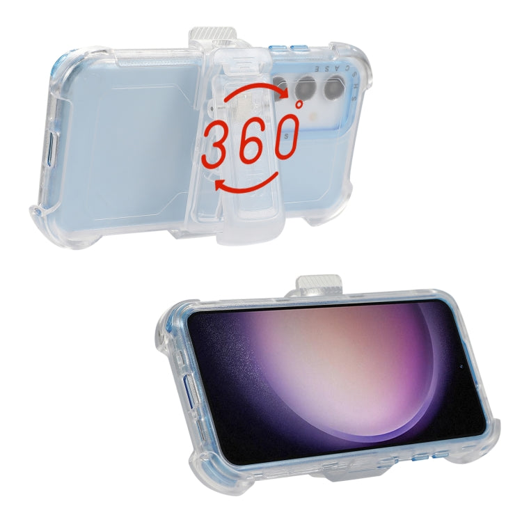 For Samsung Galaxy S24 5G Frosted PC+TPU Phone Case with Back Clip(Sky Blue)