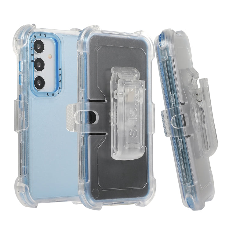 For Samsung Galaxy S24 5G Frosted PC+TPU Phone Case with Back Clip(Sky Blue)