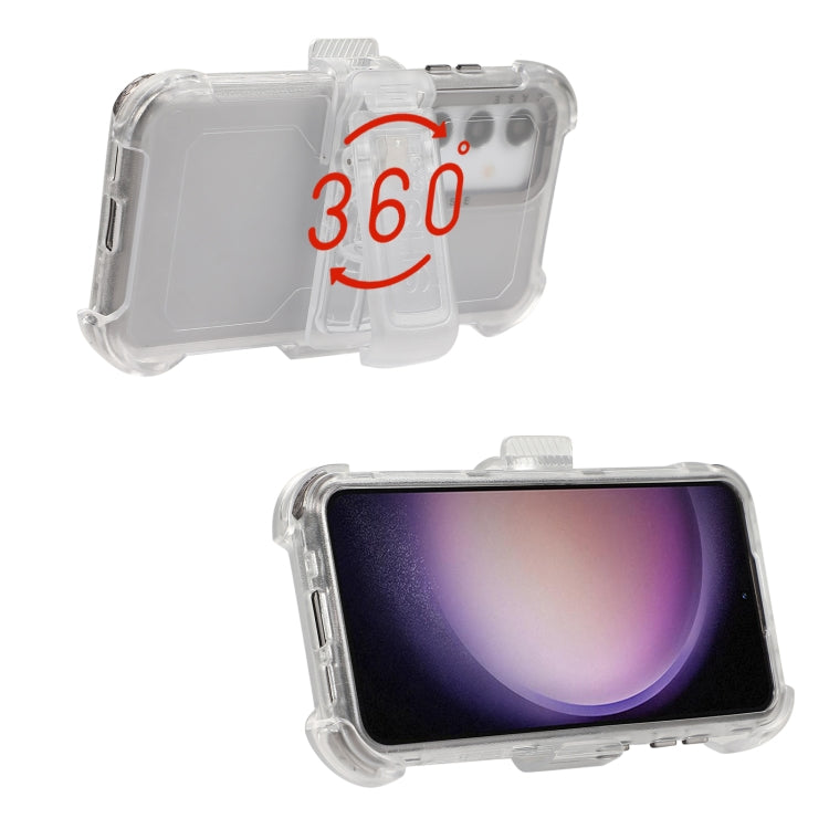 For Samsung Galaxy S24 5G Frosted PC+TPU Phone Case with Back Clip(Transparent Black)