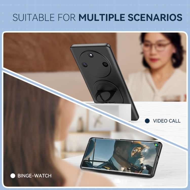 For Honor X40 Magsafe Hidden Fold Holder Full Coverage Shockproof Phone Case(Blue)