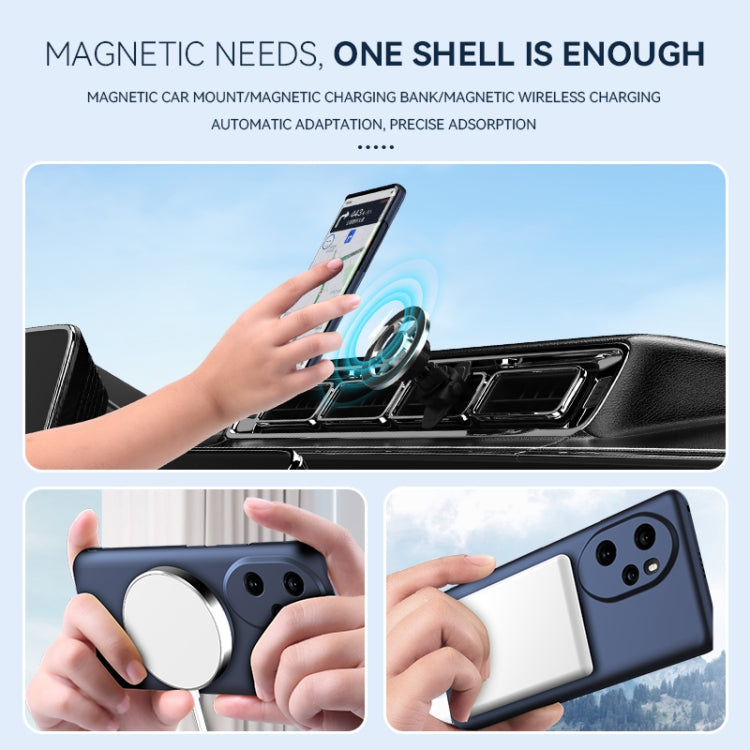 For Honor 100 Pro Magsafe Hidden Fold Holder Full Coverage Shockproof Phone Case(Grey)