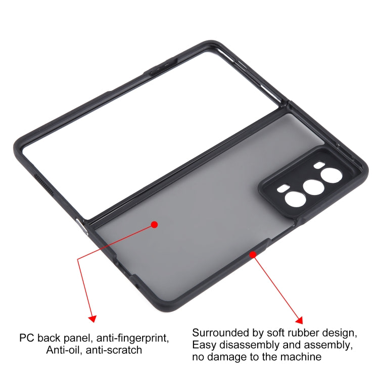 For Honor Magic V2 Matte Black TPU + PC Phone Case