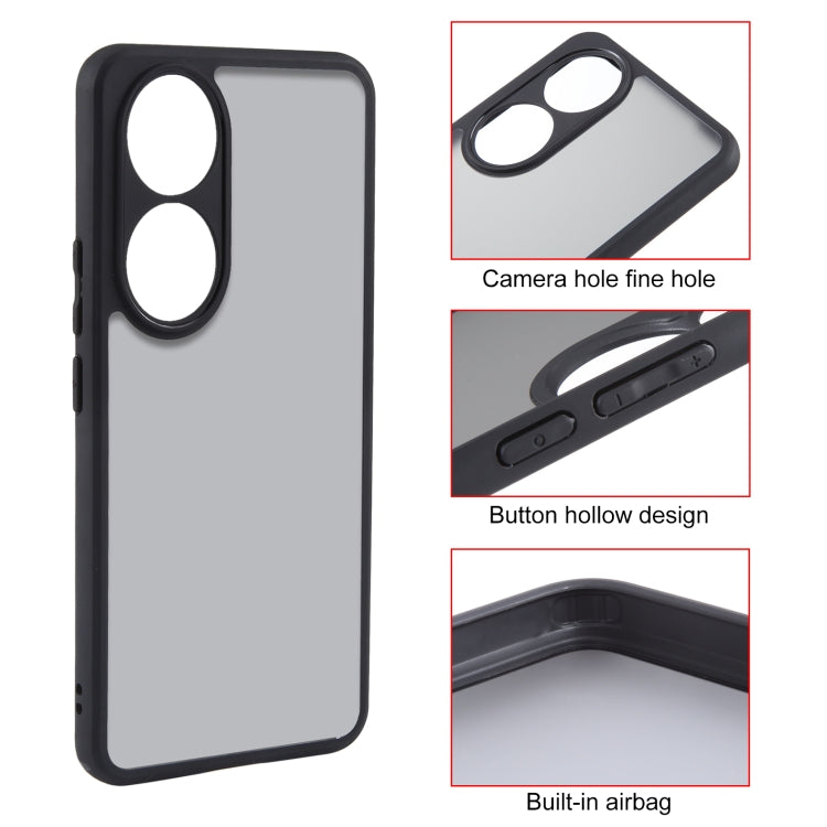 For Honor 90 Fine Pore Matte Black TPU + PC Phone Case