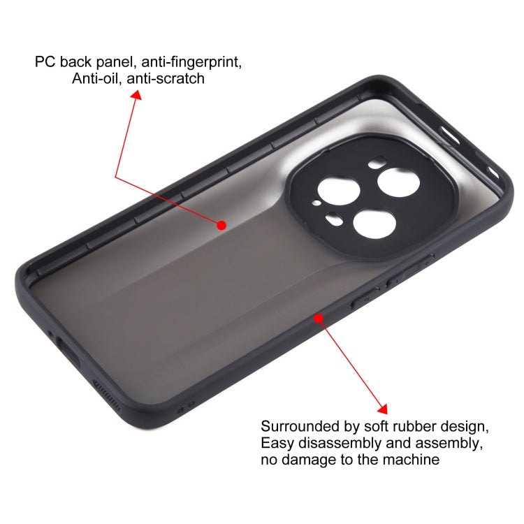 For Honor Magic5 Pro/Magic5 Ultimate Fine Pore Matte Black TPU + PC Phone Case