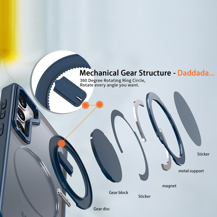 For Samsung Galaxy S24 5G 360-degree Rotating MagSafe Magnetic Holder Phone Case(Navy Blue)