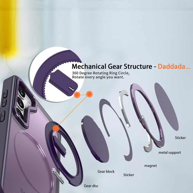 For Samsung Galaxy S24 5G 360-degree Rotating MagSafe Magnetic Holder Phone Case(Purple)