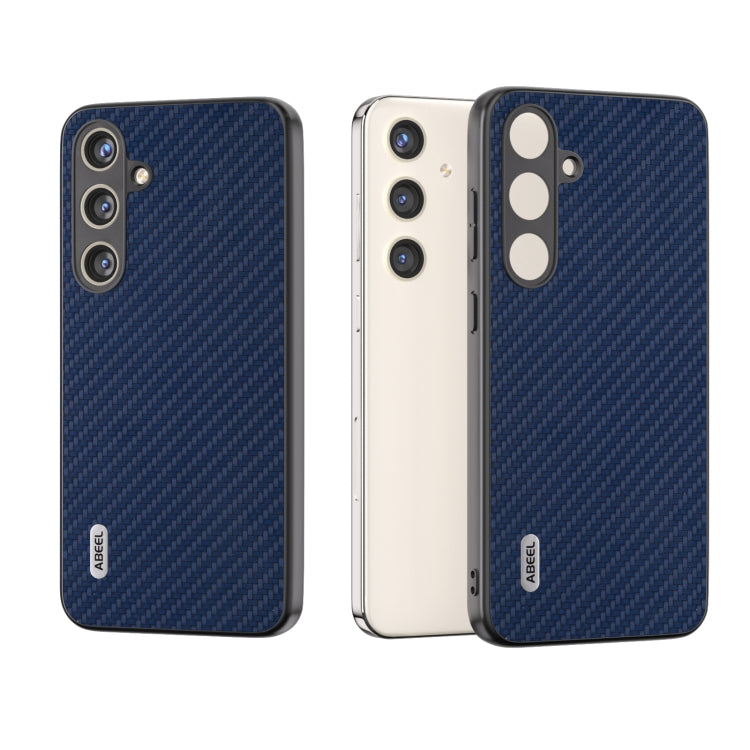For Samsung Galaxy S24 5G ABEEL Carbon Fiber Texture Protective Phone Case(Dark Blue)