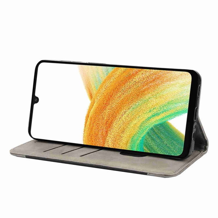 For Samsung Galaxy S24 5G Skin Feel Splicing Leather Phone Case(Grey)