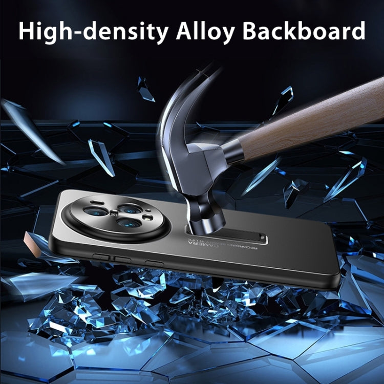 For Honor Magic6 Pro Frosted Metal Hybrid TPU Holder Phone Case(Blue)