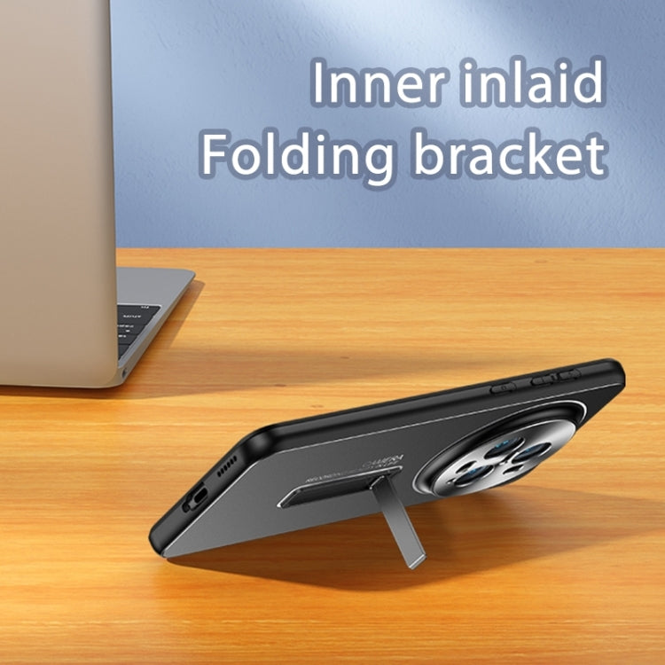 For Honor Magic6 Pro Frosted Metal Hybrid TPU Holder Phone Case(Black)