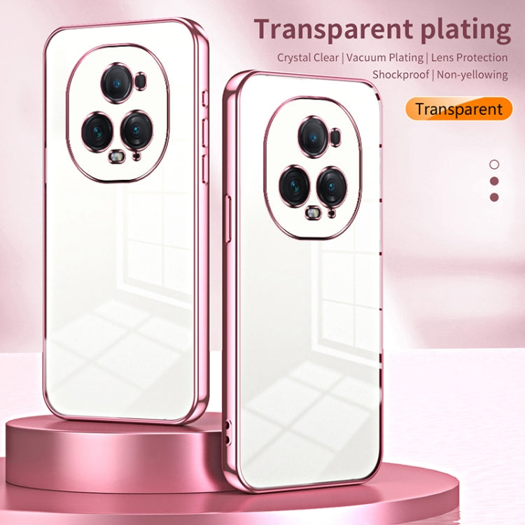 For Honor Magic5 Ultimate Transparent Plating Fine Hole Phone Case(Transparent)