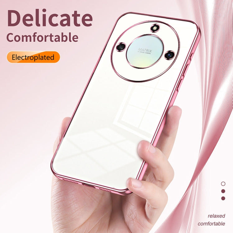 For Honor X40 5G / Magic5 Lite / X9a Transparent Plating Fine Hole Phone Case(Transparent)