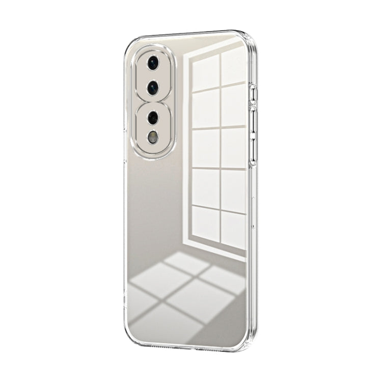 For Honor 80 Pro Transparent Plating Fine Hole Phone Case(Transparent)
