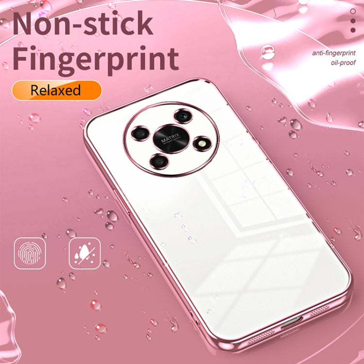 For Honor X30 / X9 5G Transparent Plating Fine Hole Phone Case(Pink)